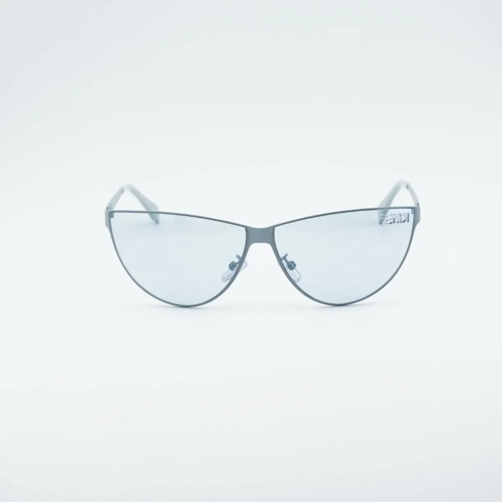 Fendi FE40138U 85V Sunglasses Blue Cat Eye Frame, Blue Lenses